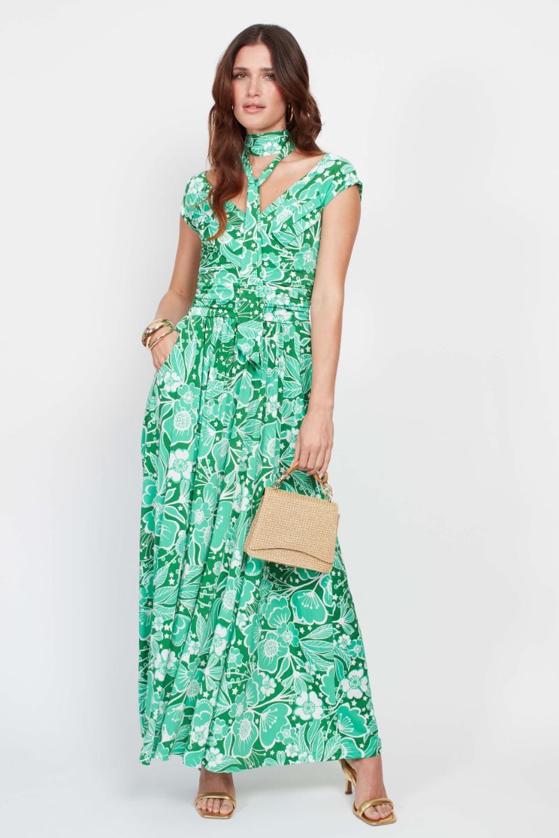 ELIZABETH DRESS WILDLFOWER GREEN