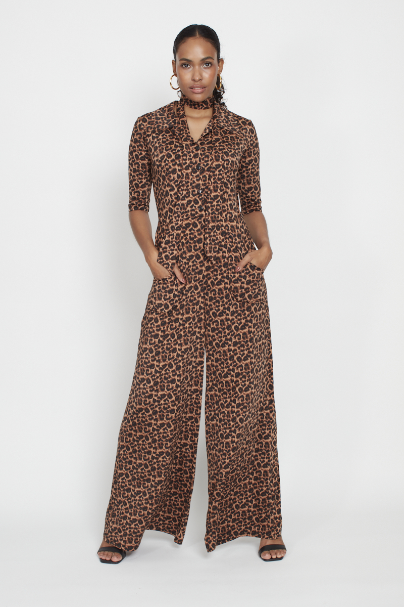 PHOENIX JUMPSUIT SMALL LEOPARD BROWN