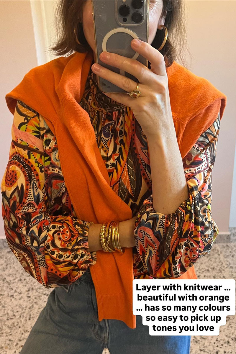 AMBER TOP WILD PAISLEY PRINT