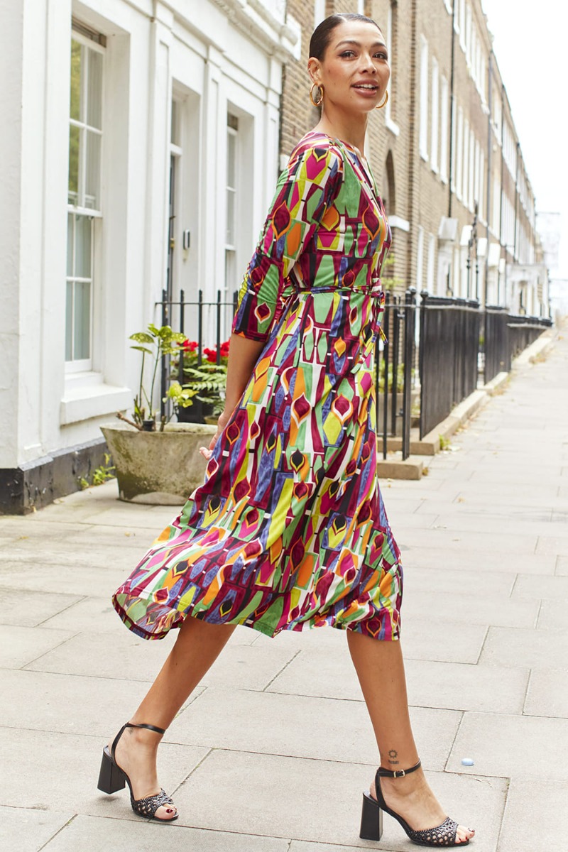 AMY MIDI DRESS ORION PRINT