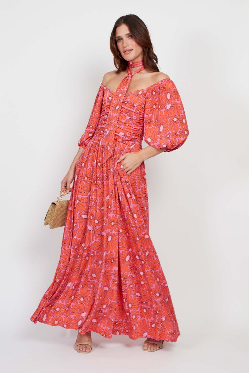 BARDOT DRESS DAISY PINK