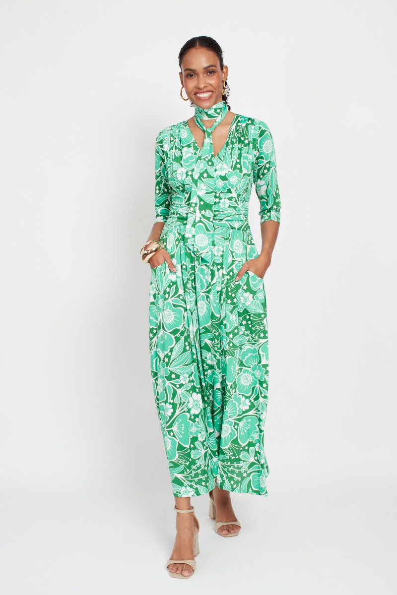 CRAWFORD MIDI DRESS WILDFLOWER GREEN