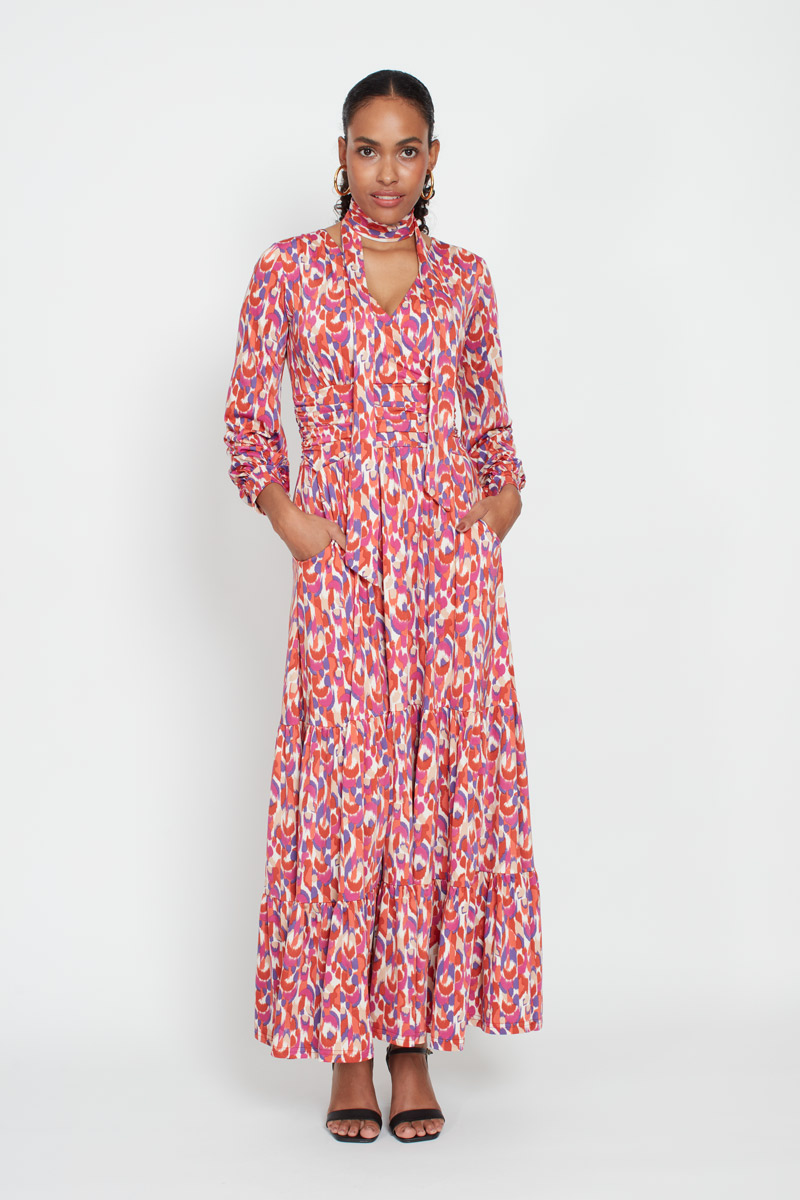FAYE DRESS IKAT MULTI PRINT
