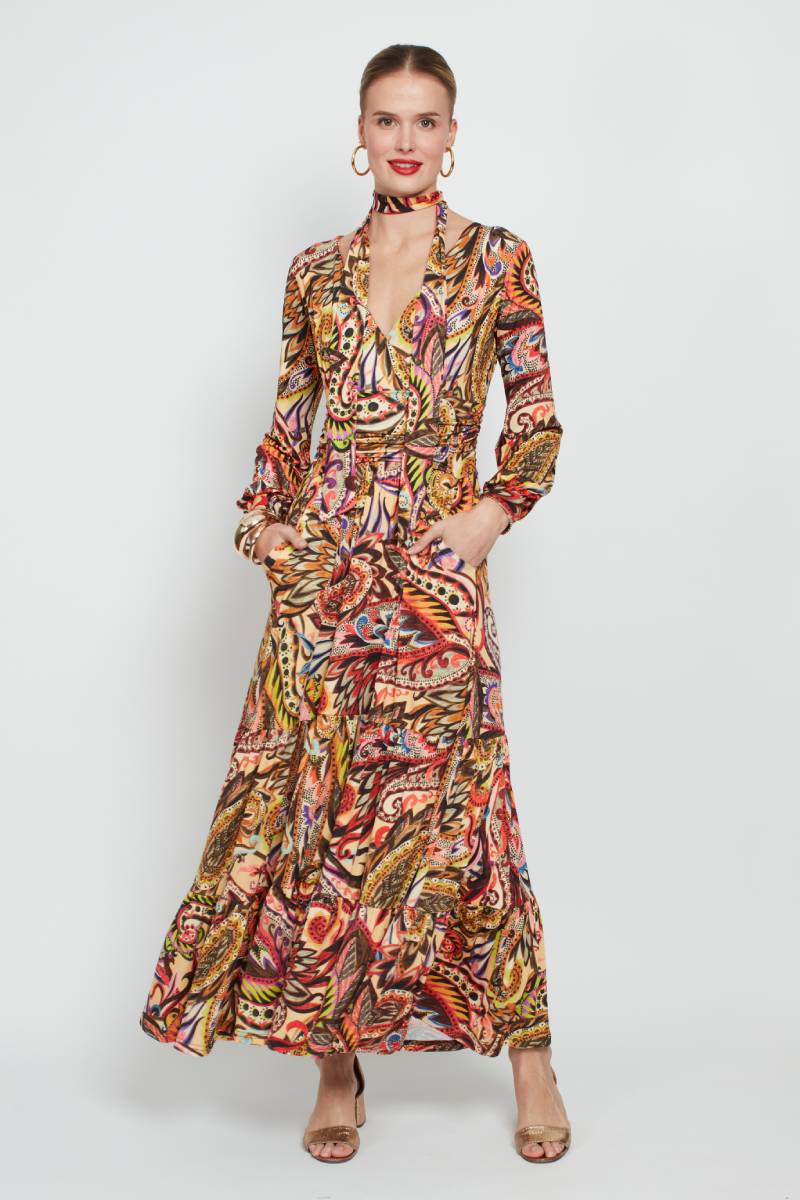 FAYE DRESS WILD PAISLEY PRINT