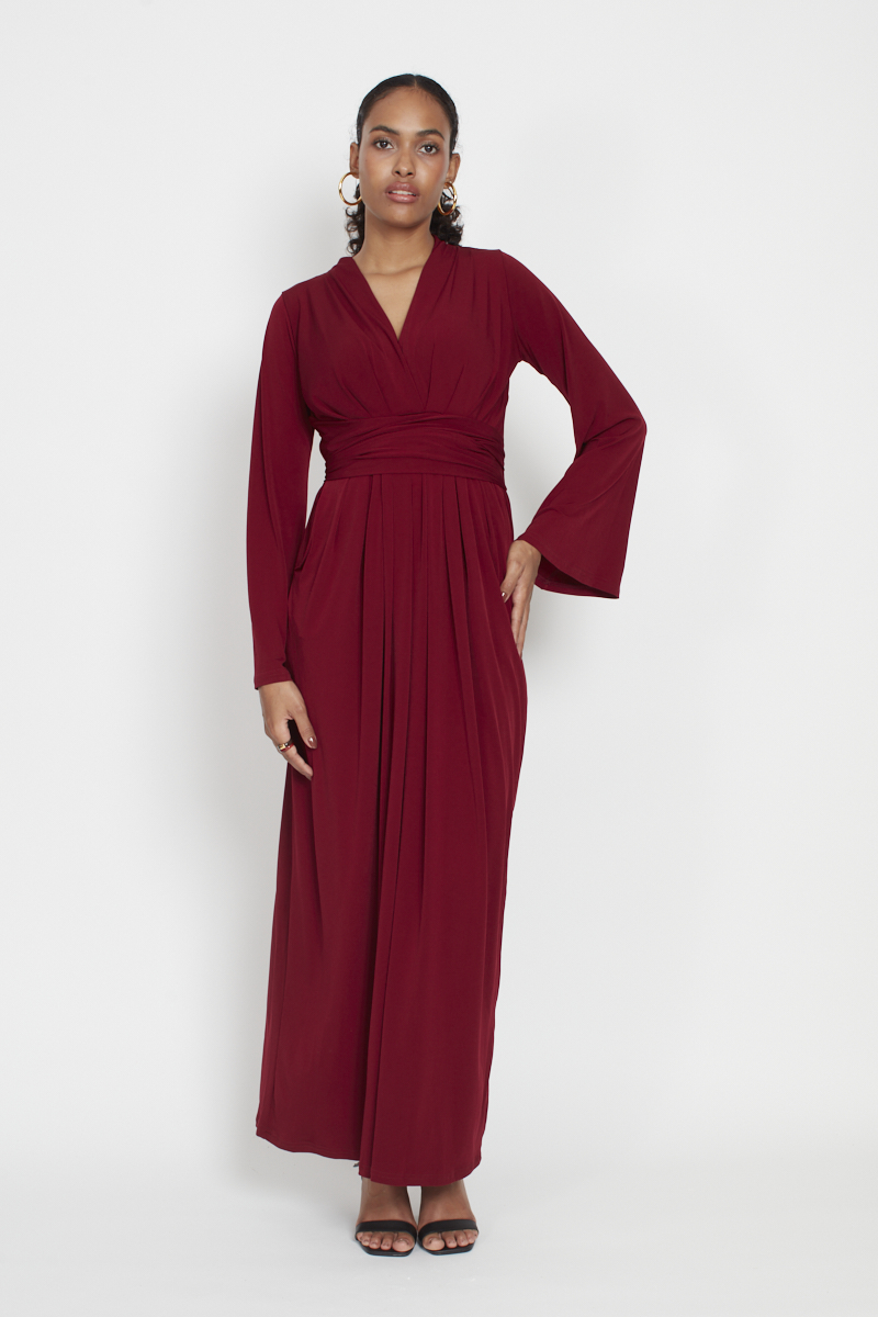 FENN DRESS BORDEAUX BLOCK 