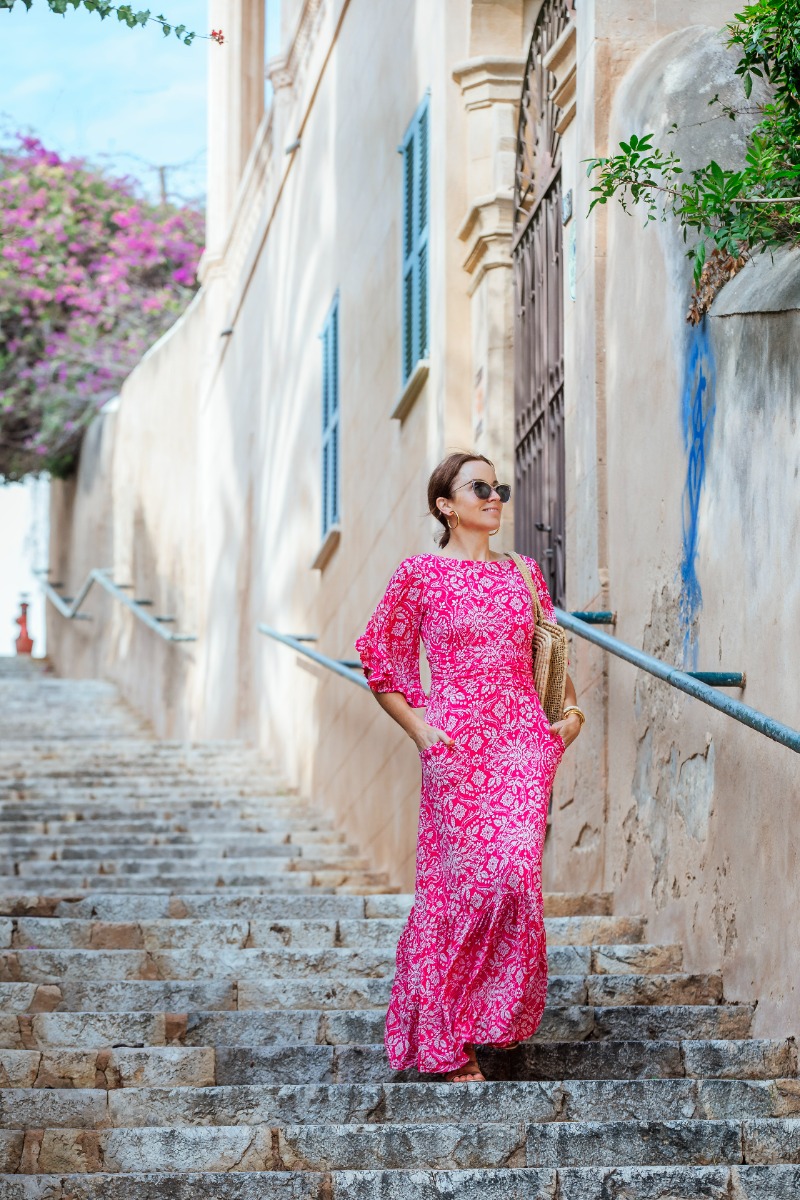 GABRIELLA DRESS ELBA PINK PRINT