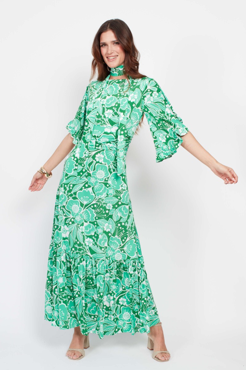 GABRIELLA DRESS WILDFLOWER GREEN