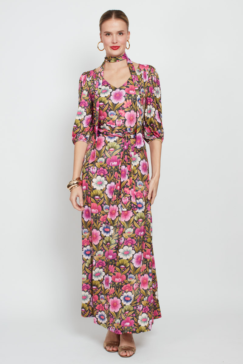 GRACE MAXI DRESS-SS26 VINTAGE PINK FLOWER