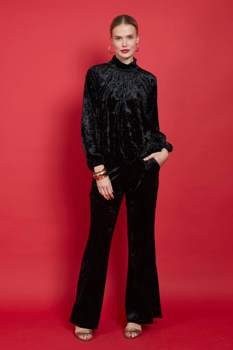 HANNAH TROUSERS BLACK VELVET
