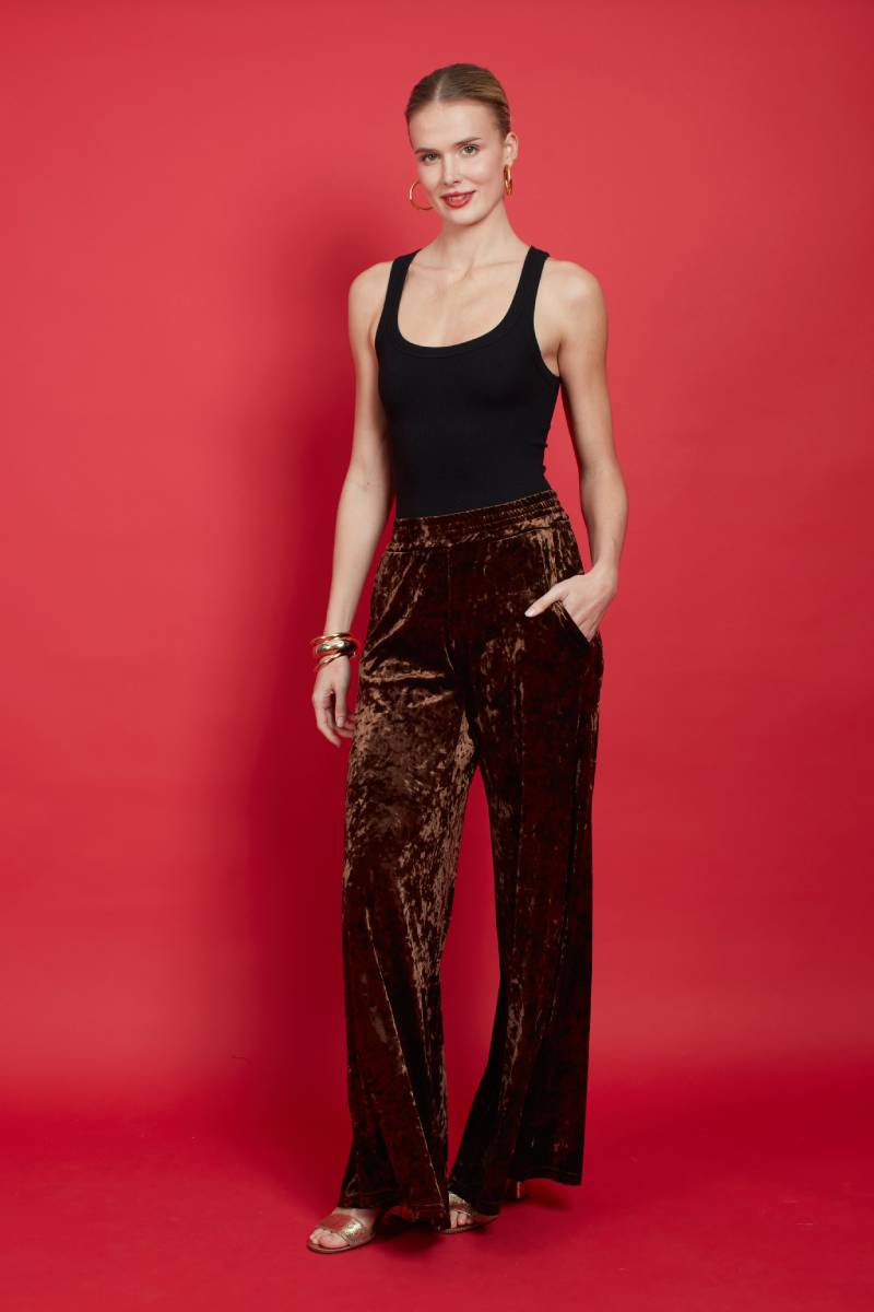 HANNAH TROUSERS BROWN VELVET