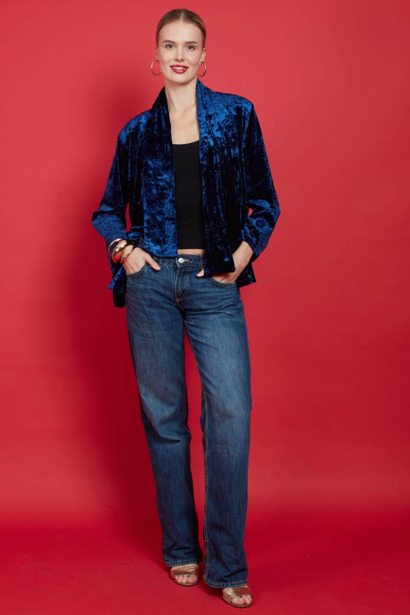 JADE JACKET BLUE VELVET