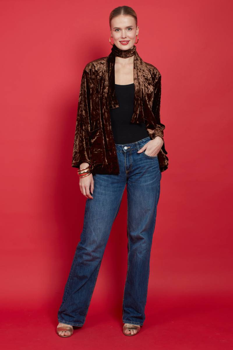 JADE JACKET BROWN VELVET