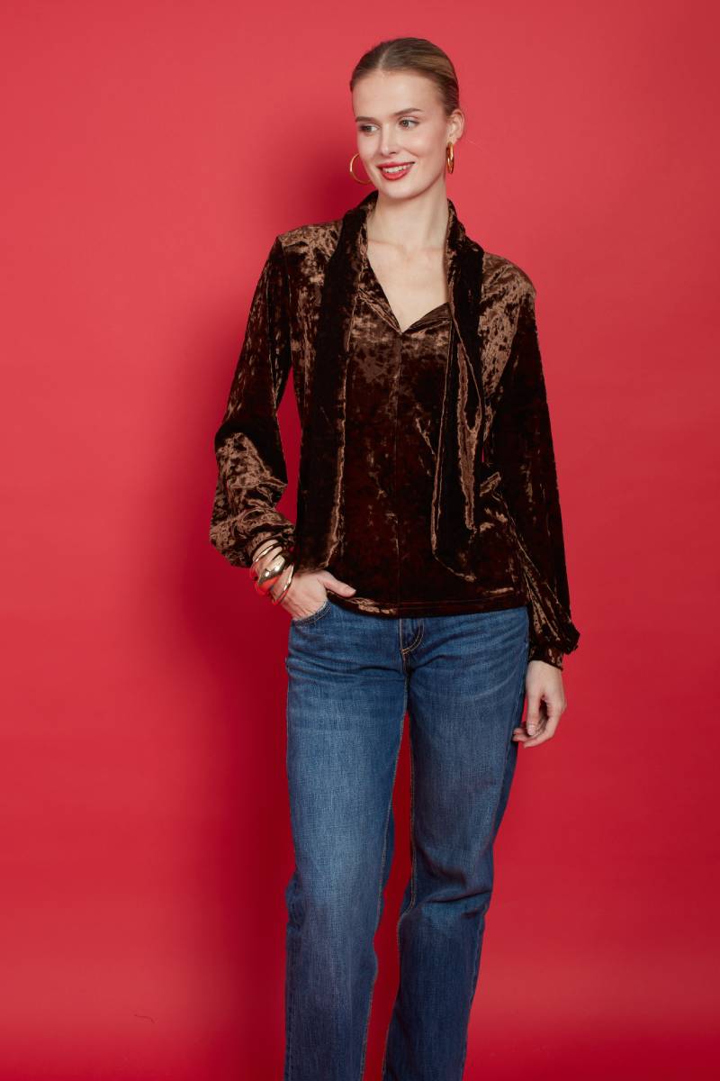 JAGGER TOP BROWN VELVET
