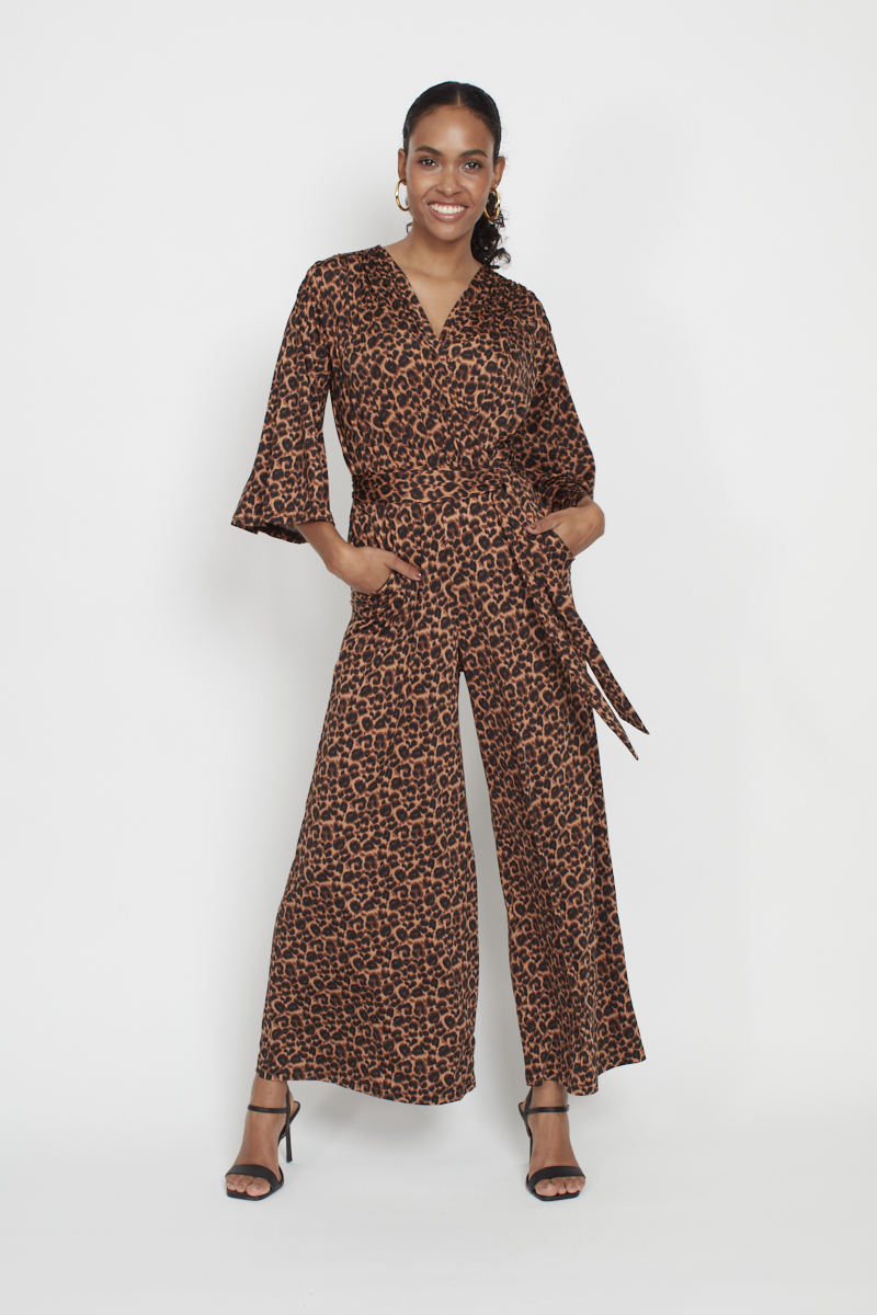 LAURIE JUMPSUIT SMALL LEOPARD BROWN