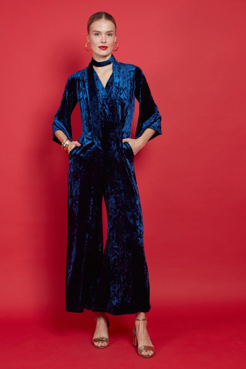 LAURIE JUMPSUIT BLUE VELVET
