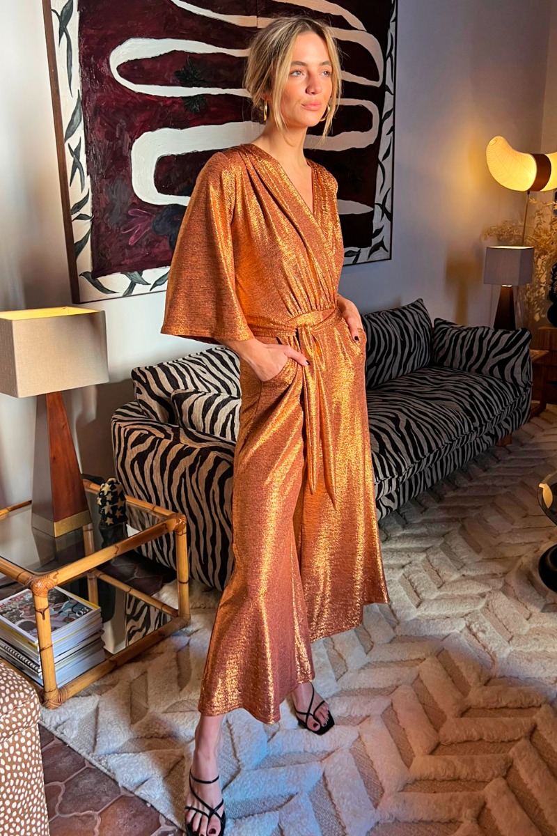 LAURIE JUMPSUIT METALLIC BRONZE