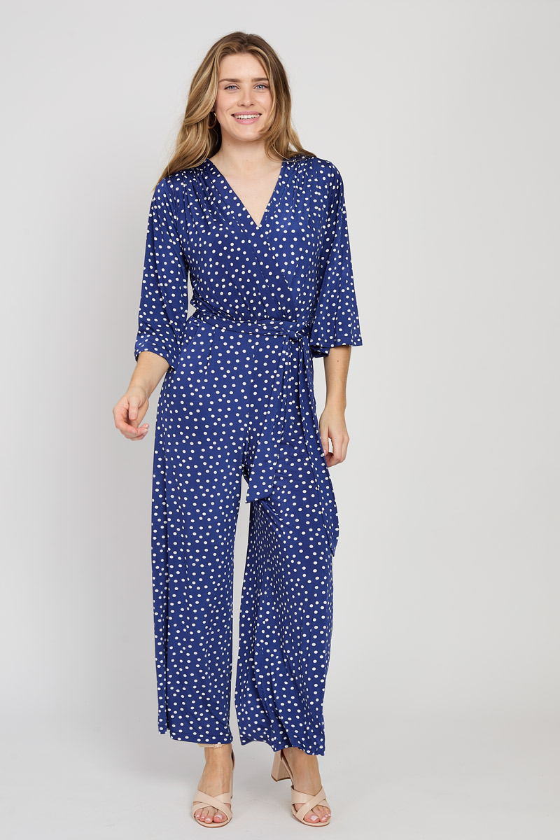 LAURIE JUMPSUIT POLKA DOT BLUE NAVY