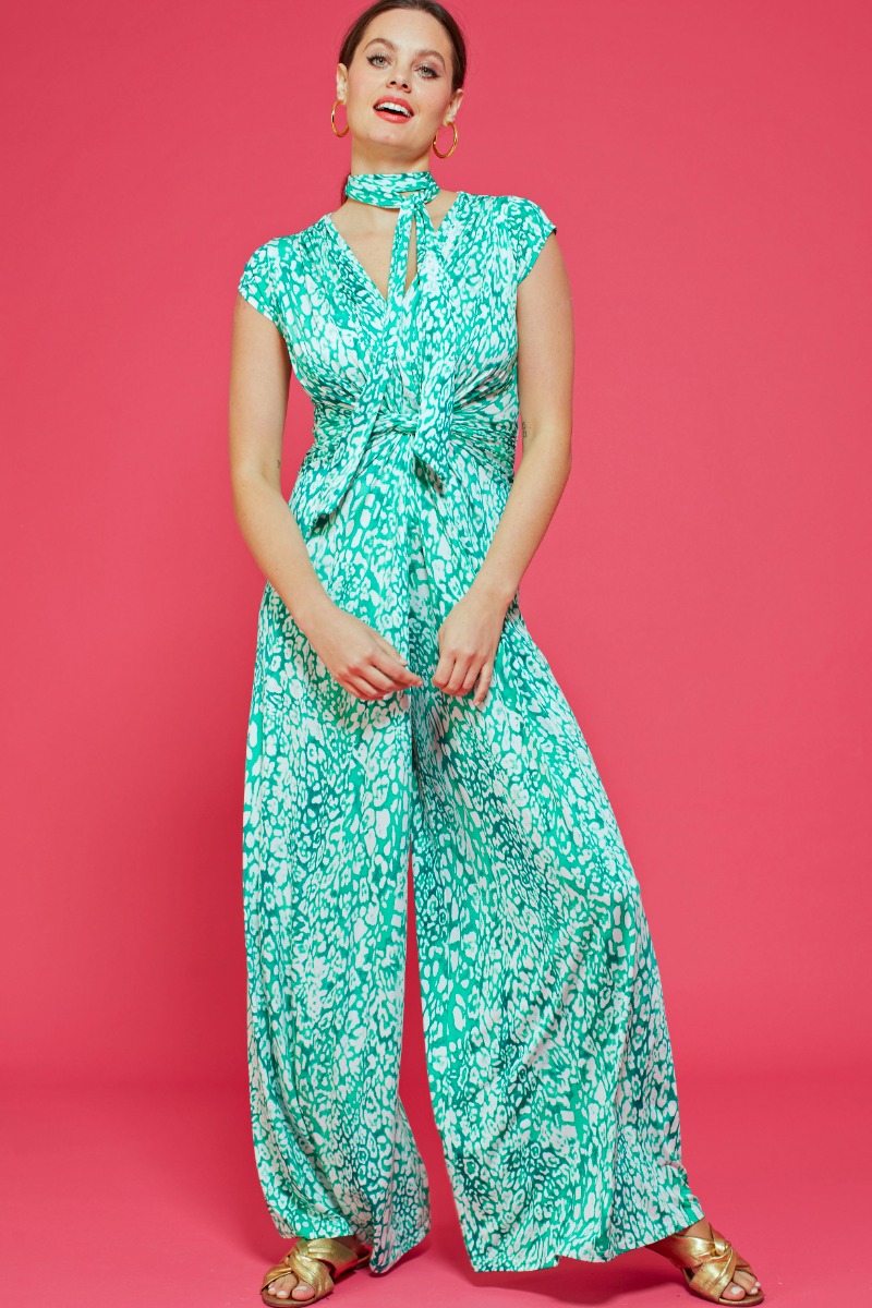 LEIA JUMPSUIT LIZ GREEN PRINT