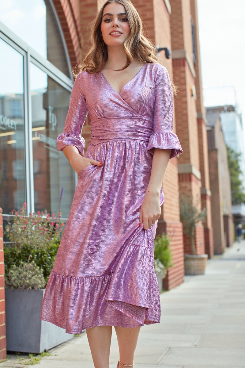 Metallic dress uk discount