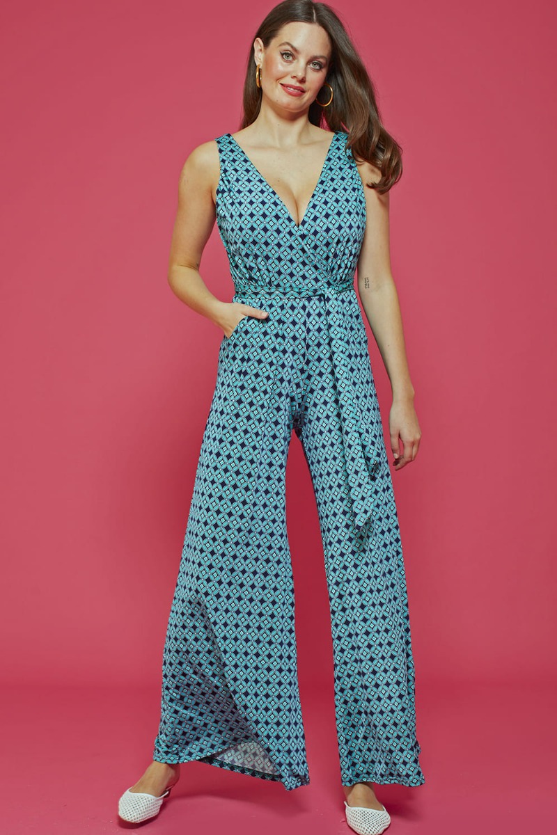 LIA JUMPSUIT RIAD TURQUOISE PRINT
