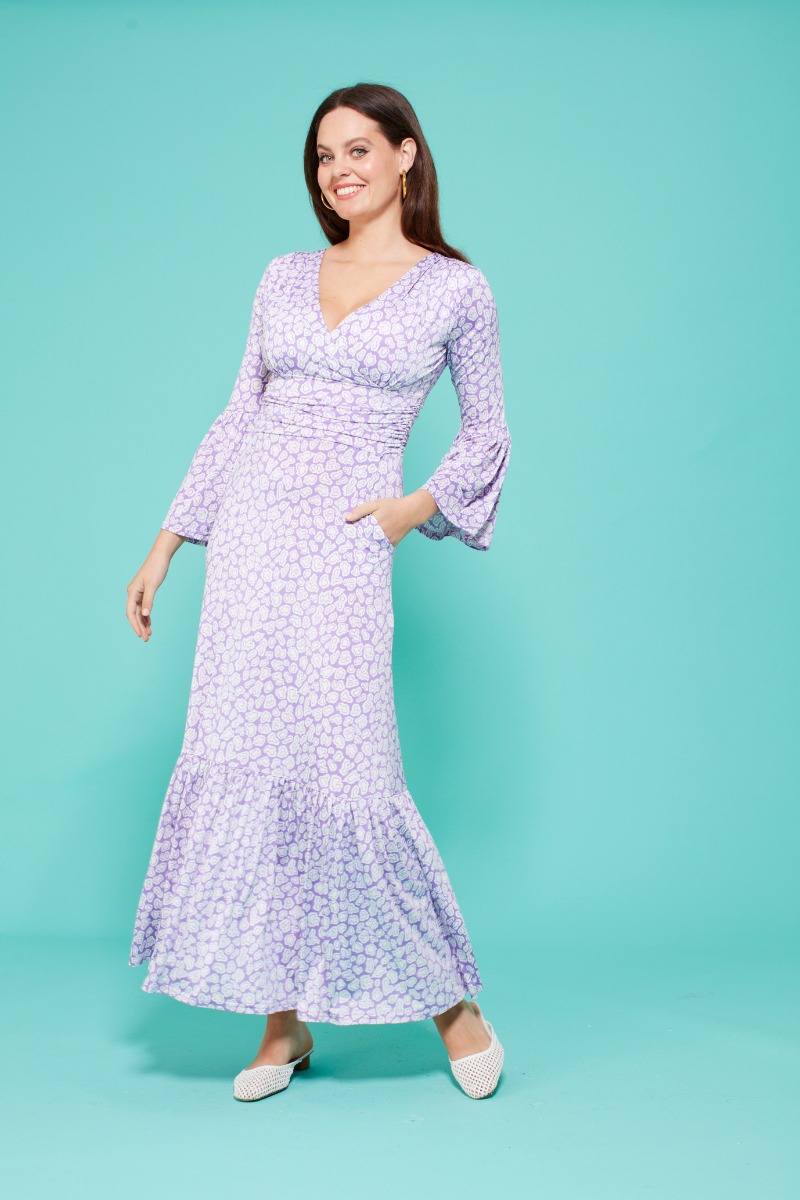 knee length dresses for ladies Formentera Flower Satin Ribbon Maxi Dress – Boiilife main image 1
