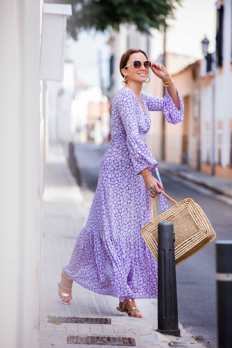 MIMI MAXI DRESS FORMENTERA LILAC PRINT