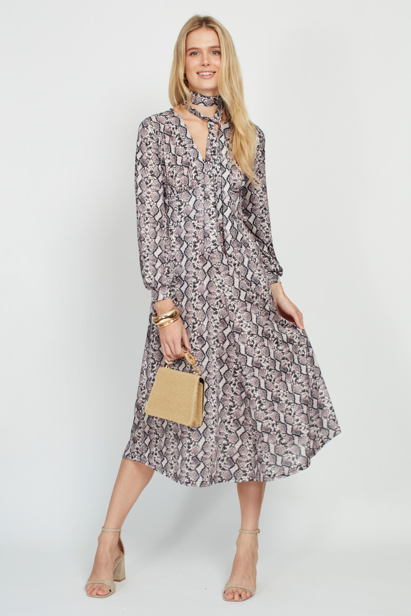 NELL DRESS BLUSH SNAKE BLUSH