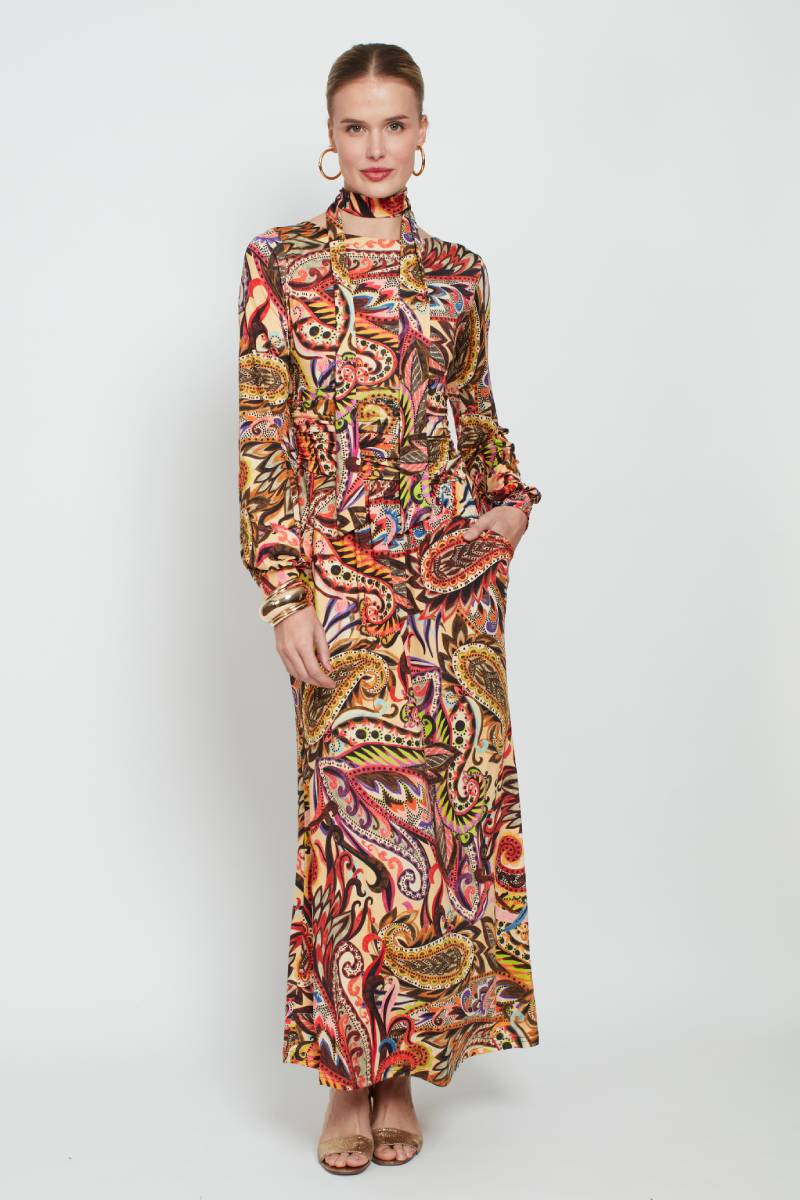 OCTAVIA DRESS WILD PAISLEY PRINT