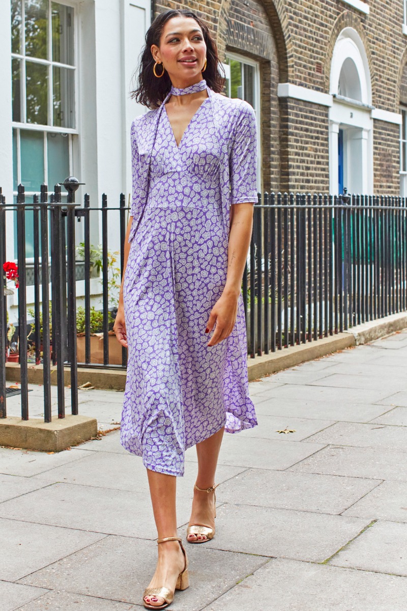 REMY MIDI DRESS FORMENTERA LILAC PRINT