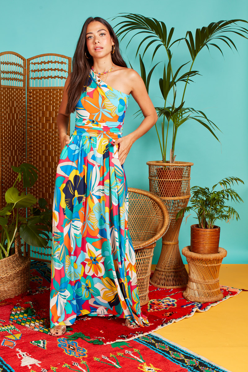 ROSA MAXI DRESS-SS26 TROPICAL TURQUOISE