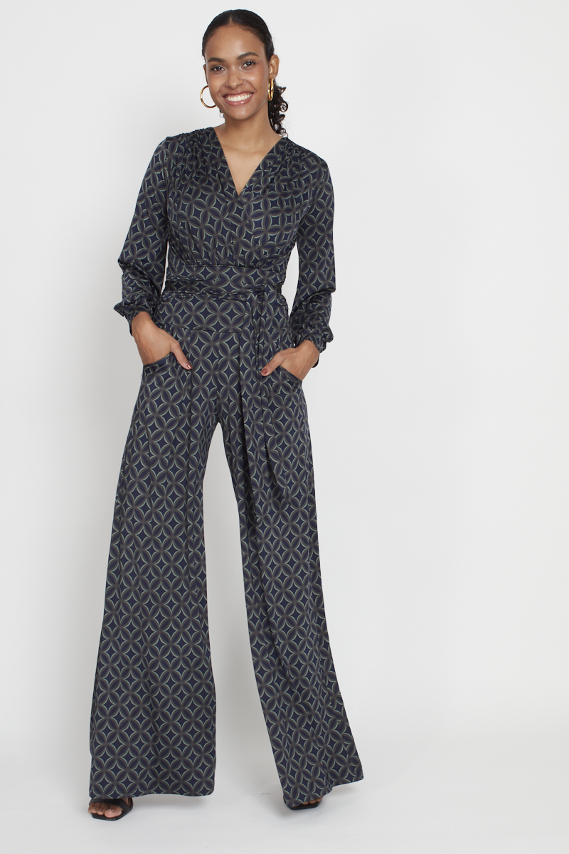 SHARON JUMPSUIT GEO GREEN