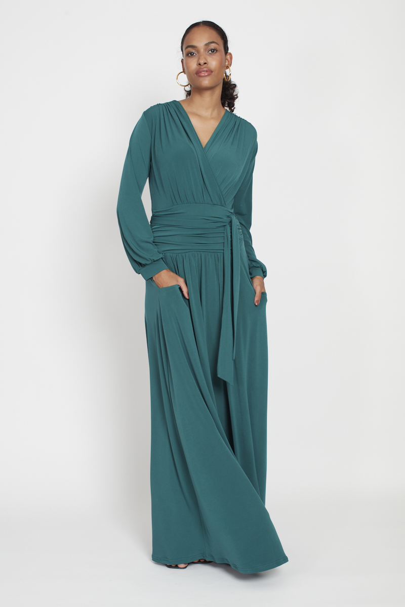 SHARON MAXI DRESS GREEN BLOCK 