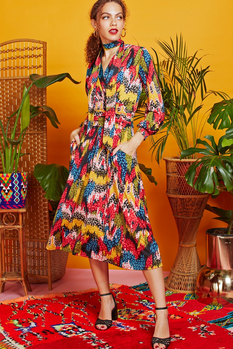 SHARON MIDI DRESS BIANCA KHAKI