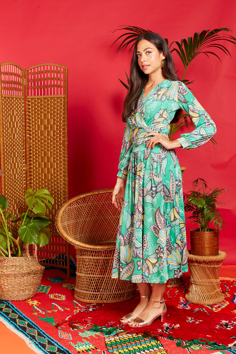 SHARON MIDI DRESS-SS26 PORTIA PRINT