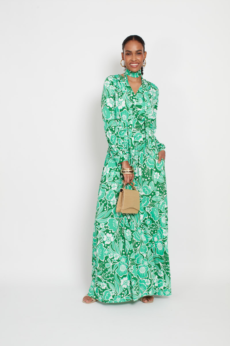 SHARON MAXI DRESS WILDFLOWER GREEN