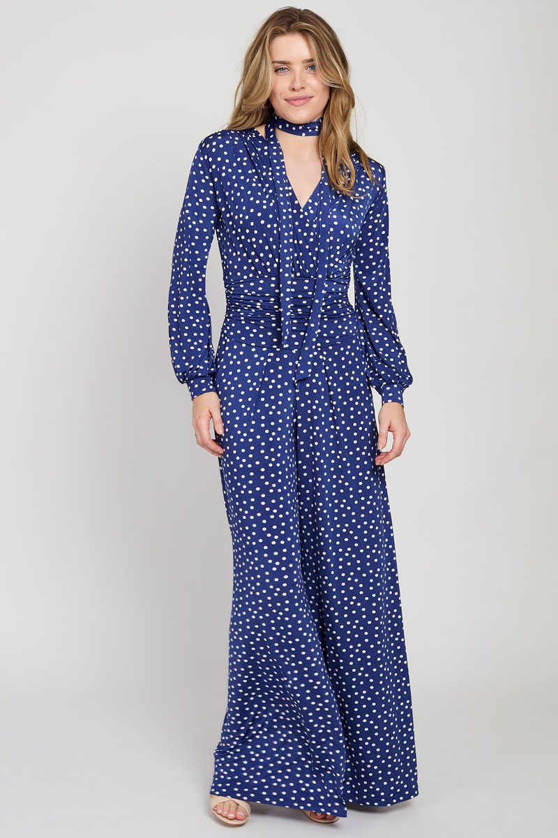 SHARON JUMPSUIT SMALL POLKA DOT BLUE NAVY