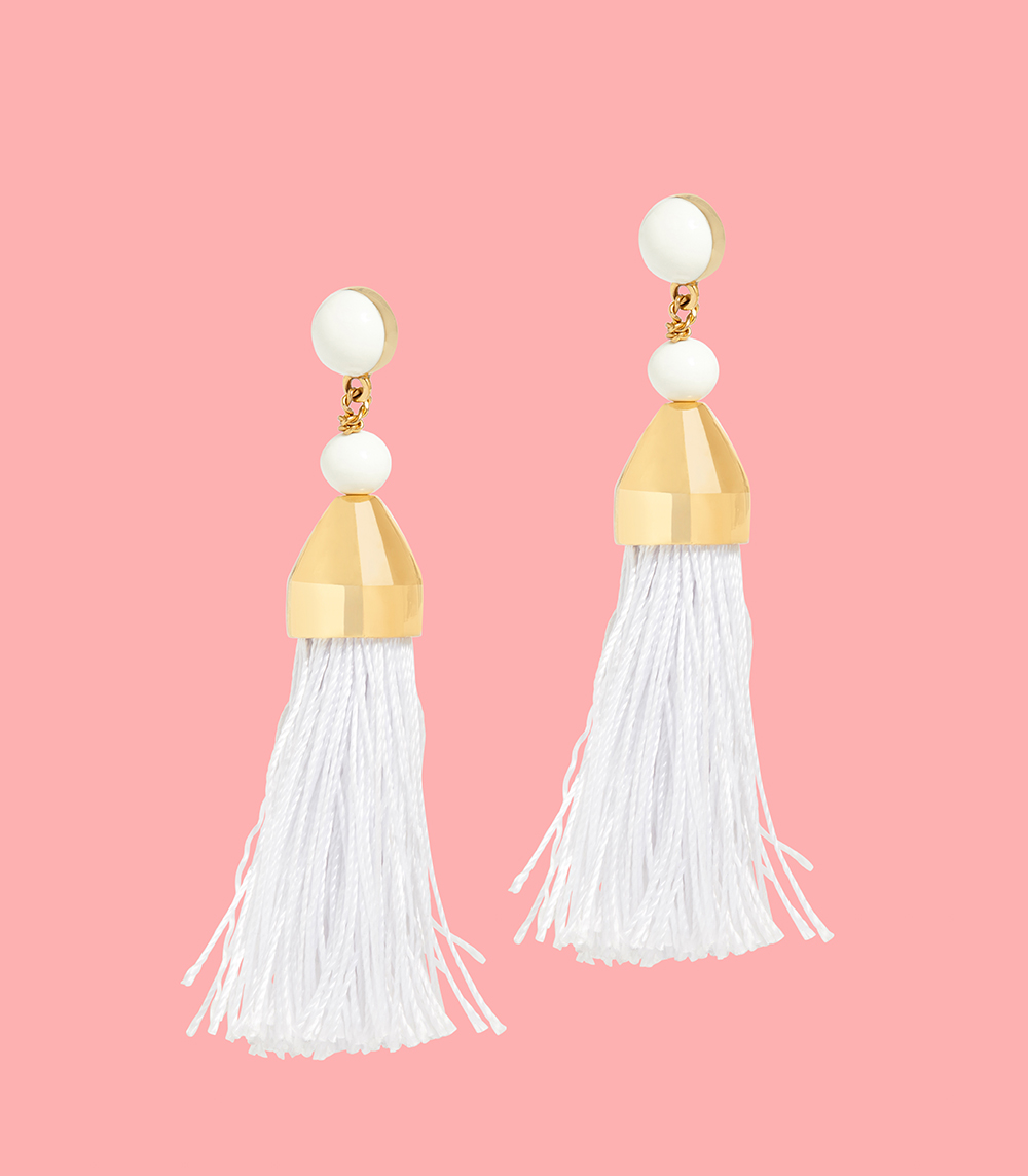 TASSEL EARRING WHITE