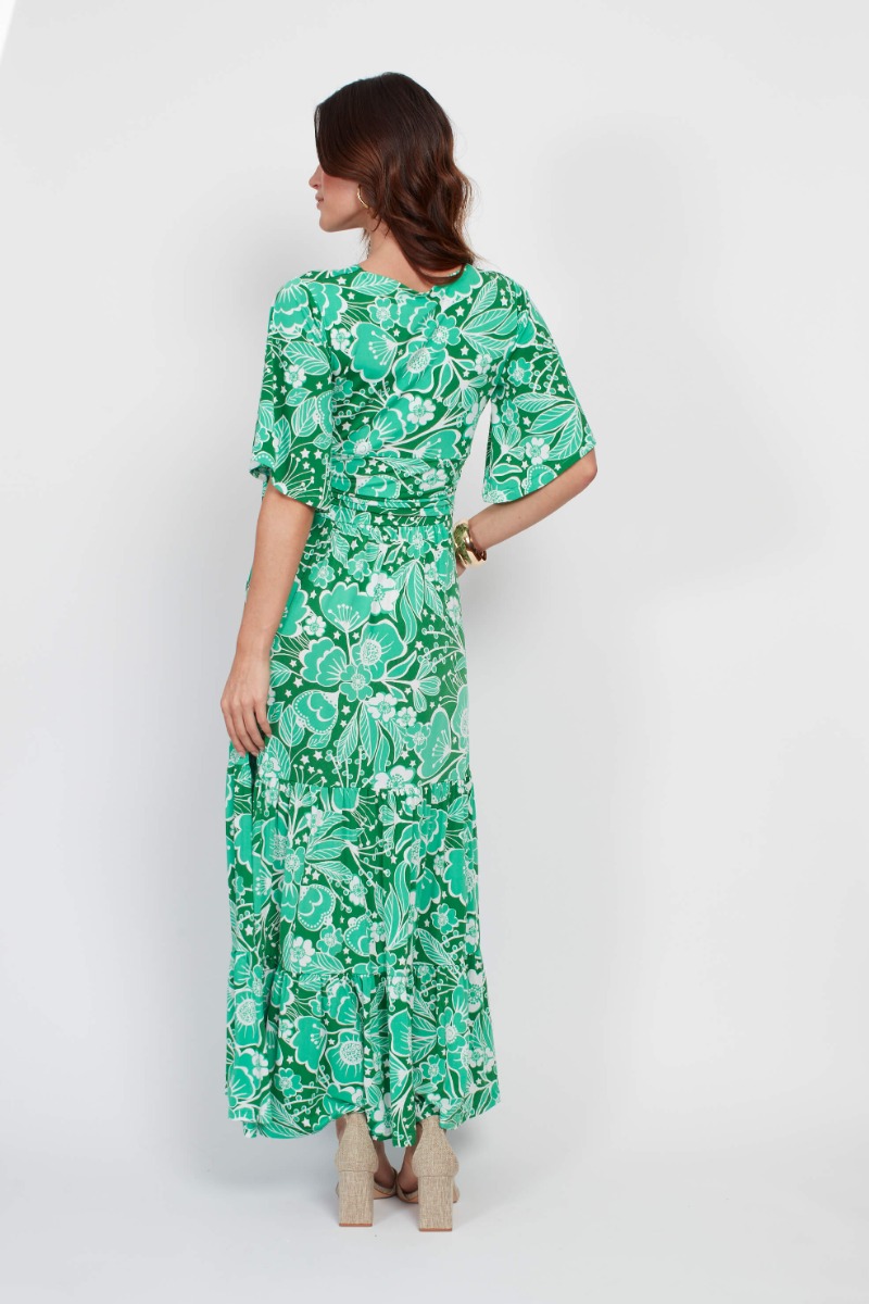 TILLY DRESS MAXI WILDFLOWER GREEN