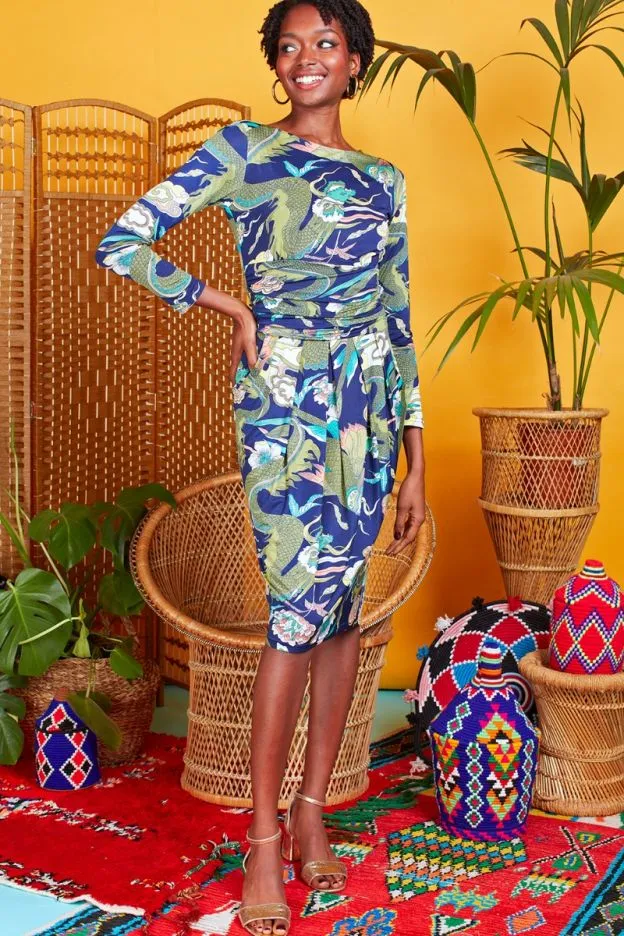 Sydney Dress Dragon Khaki